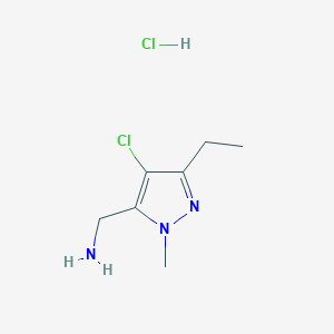 1-(4-chloro-3-ethyl-1-methyl-1H-pyrazol-5-yl)methanamine hydrochloride - 