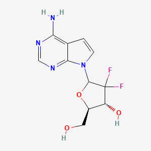 (2R,3R)-5-{4-amino-7H-pyrrolo[2,3-d]pyrimidin-7-yl}-4,4-difluoro-2-(hydroxymethyl)oxolan-3-ol - 