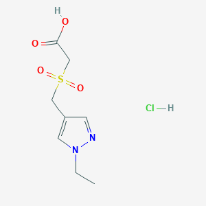 2-[(1-ethyl-1H-pyrazol-4-yl)methanesulfonyl]acetic acid hydrochloride - 