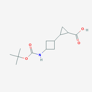 2-(3-{[(tert-butoxy)carbonyl]amino}cyclobutyl)cyclopropane-1-carboxylic acid, Mixture of diastereomers - 