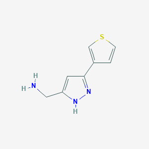 (3-(thiophen-3-yl)-1H-pyrazol-5-yl)methanamine - 