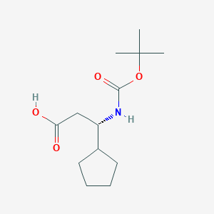(3S)-3-{[(tert-butoxy)carbonyl]amino}-3-cyclopentylpropanoicacid - 