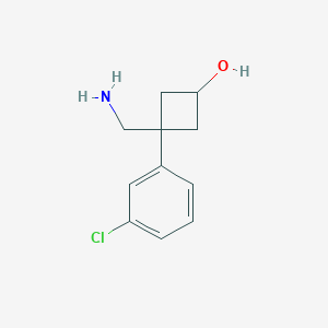 3-(Aminomethyl)-3-(3-chlorophenyl)cyclobutan-1-ol - 