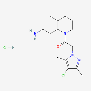 1-[2-(2-aminoethyl)-3-methylpiperidin-1-yl]-2-(4-chloro-3,5-dimethyl-1H-pyrazol-1-yl)ethan-1-one hydrochloride - 