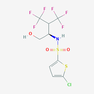 (2R)-N-(5-chlorothiophen-2-yl)-4,4,4-trifluoro-1-hydroxy-3-(trifluoromethyl)butane-2-sulfonamido - 