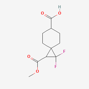 1,1-Difluoro-2-(methoxycarbonyl)spiro[2.5]octane-6-carboxylic acid - 
