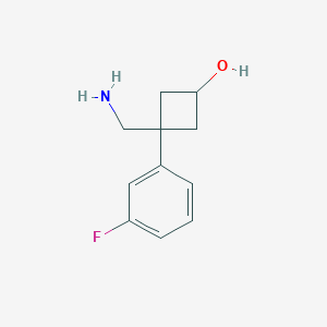 3-(Aminomethyl)-3-(3-fluorophenyl)cyclobutan-1-ol - 