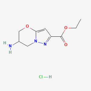 ethyl6-amino-5H,6H,7H-pyrazolo[3,2-b][1,3]oxazine-2-carboxylatehydrochloride - 