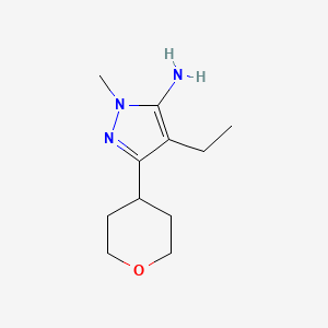 4-Ethyl-1-methyl-3-(tetrahydro-2h-pyran-4-yl)-1h-pyrazol-5-amine - 