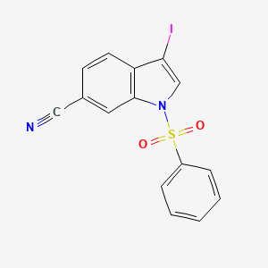 3-Iodo-1-(phenylsulfonyl)-1H-indole-6-carbonitrile - 