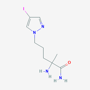 2-Amino-5-(4-iodo-1h-pyrazol-1-yl)-2-methylpentanamide - 