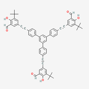 5-[2-[4-[3,5-bis[4-[2-(3-tert-butyl-5-formyl-4-hydroxyphenyl)ethynyl]phenyl]phenyl]phenyl]ethynyl]-3-tert-butyl-2-hydroxybenzaldehyde - 