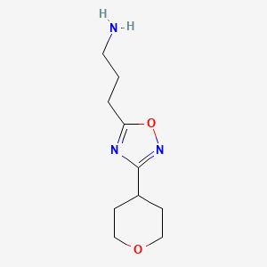 3-(3-(Tetrahydro-2h-pyran-4-yl)-1,2,4-oxadiazol-5-yl)propan-1-amine - 