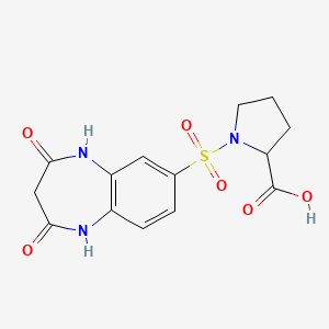 1-[(2,4-dioxo-2,3,4,5-tetrahydro-1H-1,5-benzodiazepin-7-yl)sulfonyl]pyrrolidine-2-carboxylic acid - 