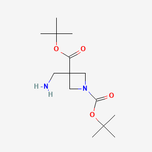 1,3-Di-tert-butyl3-(aminomethyl)azetidine-1,3-dicarboxylate - 