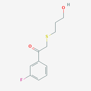 1-(3-Fluorophenyl)-2-((3-hydroxypropyl)thio)ethan-1-one - 