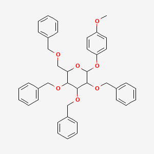 2-(4-Methoxyphenoxy)-3,4,5-tris(phenylmethoxy)-6-(phenylmethoxymethyl)oxane - 