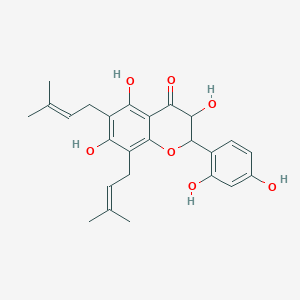 2-(2,4-Dihydroxyphenyl)-3,5,7-trihydroxy-6,8-bis(3-methylbut-2-enyl)-2,3-dihydrochromen-4-one - 