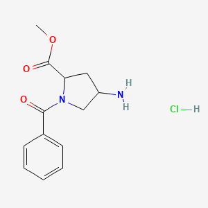 Methyl 4-amino-1-benzoylpyrrolidine-2-carboxylate;hydrochloride - 