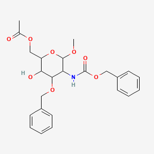 a-D-Glucopyranoside, methyl 2-deoxy-2-[[(phenylmethoxy)carbonyl]amino]-3-O-(phenylmethyl)-, 6-acetate - 