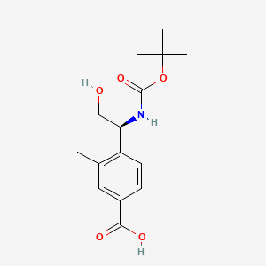 (S)-4-(1-((tert-Butoxycarbonyl)amino)-2-hydroxyethyl)-3-methylbenzoic acid - 