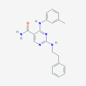 2-(Phenethylamino)-4-(m-tolylamino)pyrimidine-5-carboxamide - 