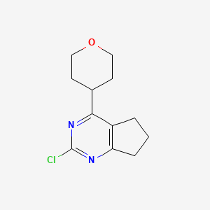 2-Chloro-4-(tetrahydro-2H-pyran-4-yl)-6,7-dihydro-5H-cyclopenta[d]pyrimidine - 