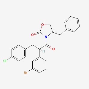 4-Benzyl-3-[2-(3-bromophenyl)-3-(4-chlorophenyl)propanoyl]-1,3-oxazolidin-2-one - 