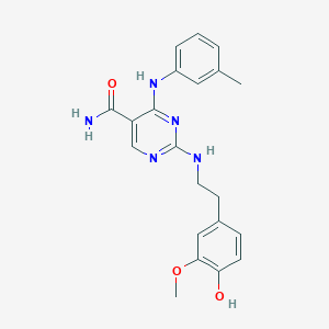 2-[(4-Hydroxy-3-methoxyphenethyl)amino]-4-(m-tolylamino)pyrimidine-5-carboxamide - 