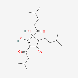 3,4-Dihydroxy-5-(3-methylbutyl)-2-(3-methyl-1-oxobutyl)-4-(4-methyl-1-oxopentyl)cyclopent-2-en-1-one - 22748-57-8