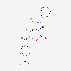 4-(3-(4-(Dimethylamino)phenyl)allylidene)-4,5-dihydro-5-oxo-1-phenyl-1H-pyrazole-3-carboxylic acid - 28336-80-3