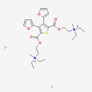 2-[5-[2-[diethyl(methyl)azaniumyl]ethoxycarbonyl]-3,4-bis(furan-2-yl)thiophene-2-carbonyl]oxyethyl-diethyl-methylazanium;diiodide - 19799-21-4