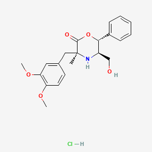 (3S-(3alpha,5beta,6alpha))-3-((3,4-Dimethoxyphenyl)methyl)-5-(hydroxymethyl)-3-methyl-6-phenylmorpholin-2-one hydrochloride - 35019-35-3