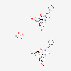5,5-bis(4-methoxyphenyl)-3-(2-piperidin-1-ylethyl)imidazolidine-2,4-dione;sulfuric acid - 101564-64-1