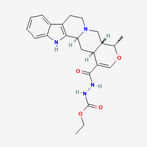 Oxayohimban-16-carboxylic acid, 16,17-didehydro-19-methyl-, 2-(ethoxycarbonyl)hydrazide, (19-alpha)- - 72442-34-3