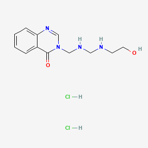4(3H)-Quinazolinone, 3-(((((2-hydroxyethyl)amino)methyl)amino)methyl)-, dihydrochloride - 75159-20-5