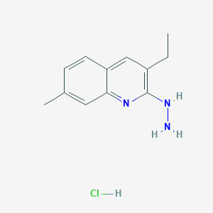 3-Ethyl-2-hydrazino-7-methylquinoline hydrochloride - 1171738-46-7