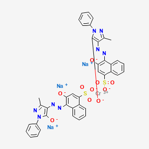 Chromate(3-), bis(4-((4,5-dihydro-3-methyl-5-(oxo-kappaO)-1-phenyl-1H-pyrazol-4-yl)azo-kappaN1)-3-(hydroxy-kappaO)-1-naphthalenesulfonato(3-))-, trisodium - 61916-41-4