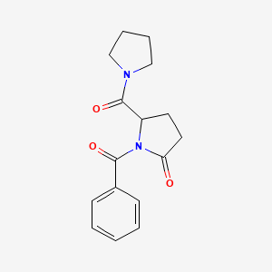1-Benzoyl-5-(pyrrolidine-1-carbonyl)pyrrolidin-2-one - 57632-71-0