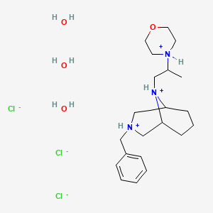 4-[1-(3-benzyl-3,9-diazoniabicyclo[3.3.1]nonan-9-yl)propan-2-yl]morpholin-4-ium;trichloride;trihydrate - 23462-21-7