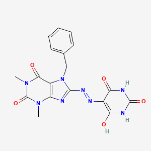 7-benzyl-8-[(2Z)-2-(4-hydroxy-2,6-dioxo-1,6-dihydropyrimidin-5(2H)-ylidene)hydrazinyl]-1,3-dimethyl-3,7-dihydro-1H-purine-2,6-dione - 