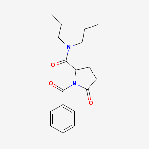1-Benzoyl-5-oxo-N,N-dipropylpyrrolidine-2-carboxamide - 51959-89-8