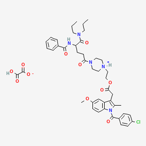 2-[4-[4-benzamido-5-(dipropylamino)-5-oxopentanoyl]piperazin-1-ium-1-yl]ethyl 2-[1-(4-chlorobenzoyl)-5-methoxy-2-methylindol-3-yl]acetate;2-hydroxy-2-oxoacetate - 73520-99-7