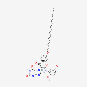N-(2,5-Dimethoxyphenyl)-alpha-[4-(hexadecyloxy)benzoyl]-1,2,3,6-tetrahydro-1,3-dimethyl-2,6-dioxo-7H-purine-7-acetamide - 61526-72-5