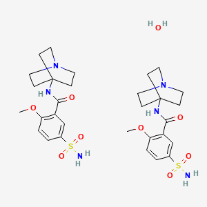 Benzamide, 2-methoxy-N-(4-quinuclidinyl)-5-sulfamoyl-, hemihydrate - 62190-15-2