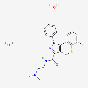 4H-(1)Benzothiopyrano(4,3-c)pyrazole-3-carboxamide, N-(2-(dimethylamino)ethyl)-6-fluoro-1-phenyl-, dihydrate - 69099-37-2