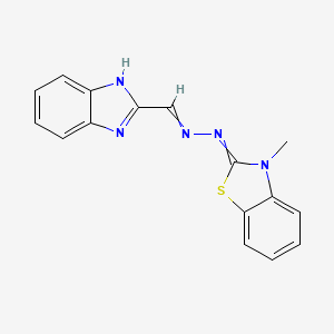 1H-Benzimidazole-2-carboxaldehyde, 2-(3-methyl-2(3H)-benzothiazolylidene)hydrazone - 66104-55-0