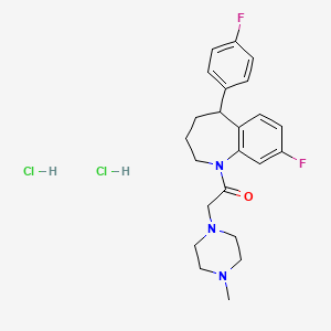 1H-1-Benzazepine, 2,3,4,5-tetrahydro-8-fluoro-5-(4-fluorophenyl)-1-((4-methyl-1-piperazinyl)acetyl)-, dihydrochloride - 77796-02-2
