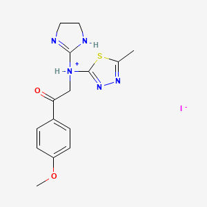 4,5-dihydro-1H-imidazol-2-yl-[2-(4-methoxyphenyl)-2-oxoethyl]-(5-methyl-1,3,4-thiadiazol-2-yl)azanium;iodide - 69463-94-1