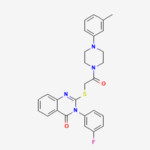 4(3H)-Quinazolinone, 3-(m-fluorophenyl)-2-((((4-(m-tolyl)-1-piperazinyl)carbonyl)methyl)thio)- - 81262-80-8